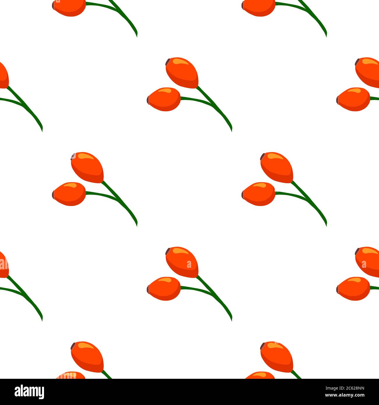 Illustration on theme big colored seamless rose hip, bright berry pattern for seal. Berry pattern consisting of beautiful seamless repeat rose hip. Si Stock Vector