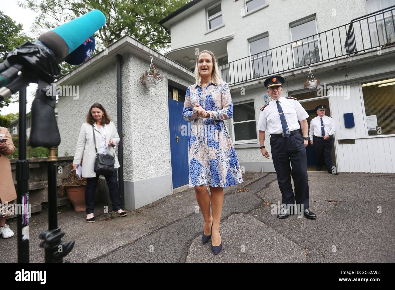 Slane, Leinster, Ireland. 06/July/2020. Irelands new Minister for Justice, Helen McEntee TD, arrives at Slane Garda Station today for a meeting with Garda Commissioner Drew Harris. Photo: Leon Farrell/Rollingnews.ie Stock Photo