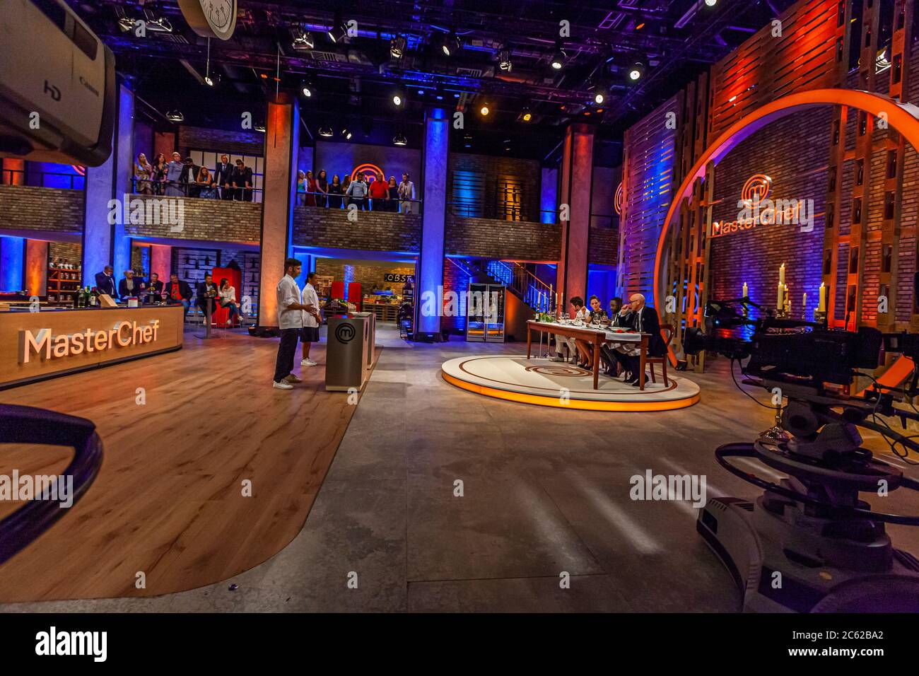 Master Chef Competition in TV Studio, Cologne, Germany Stock Photo