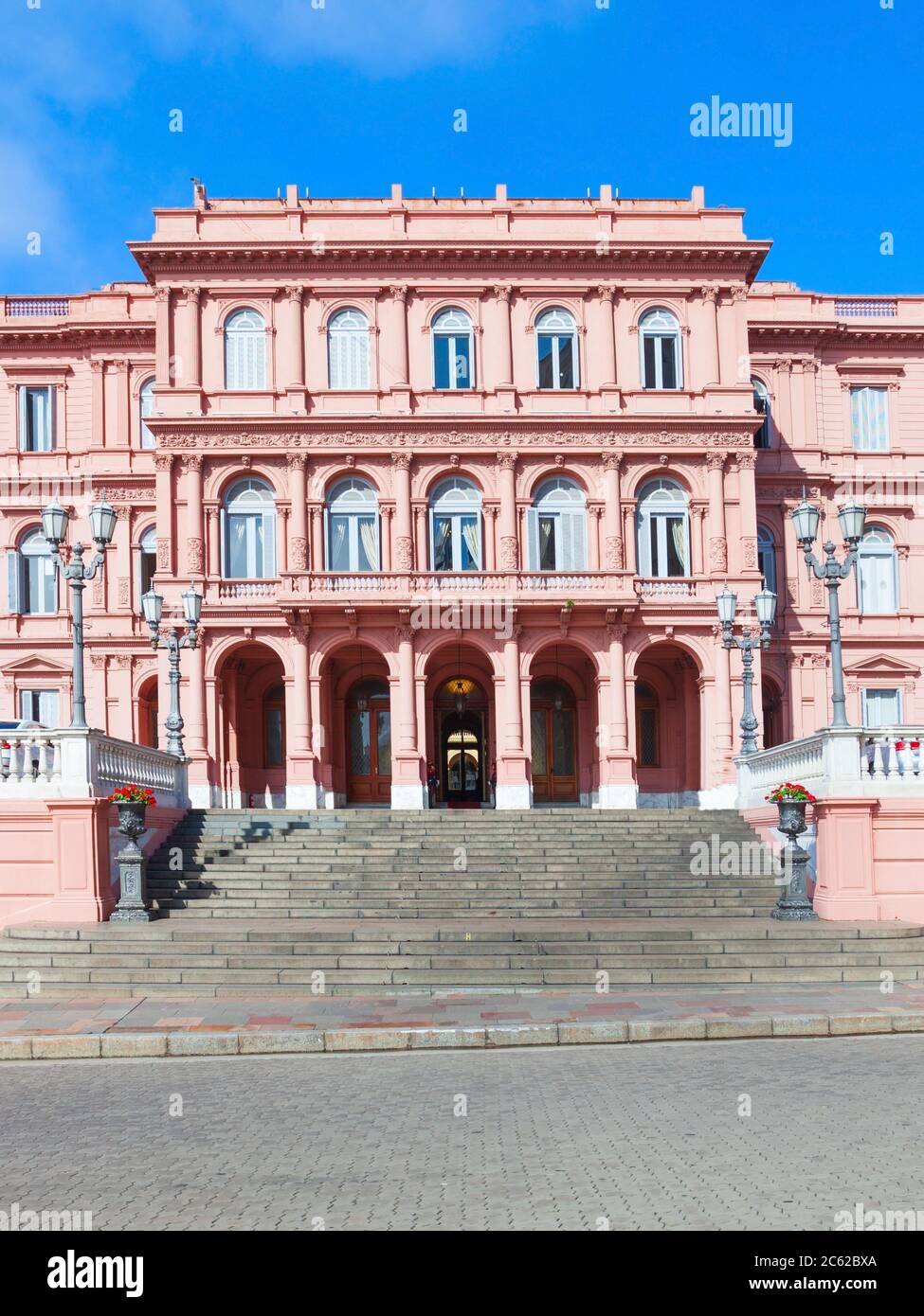 La Casa Rosada or The Pink House is the executive mansion and office of the President of Argentina, located in Buenos Aires, Argentina Stock Photo