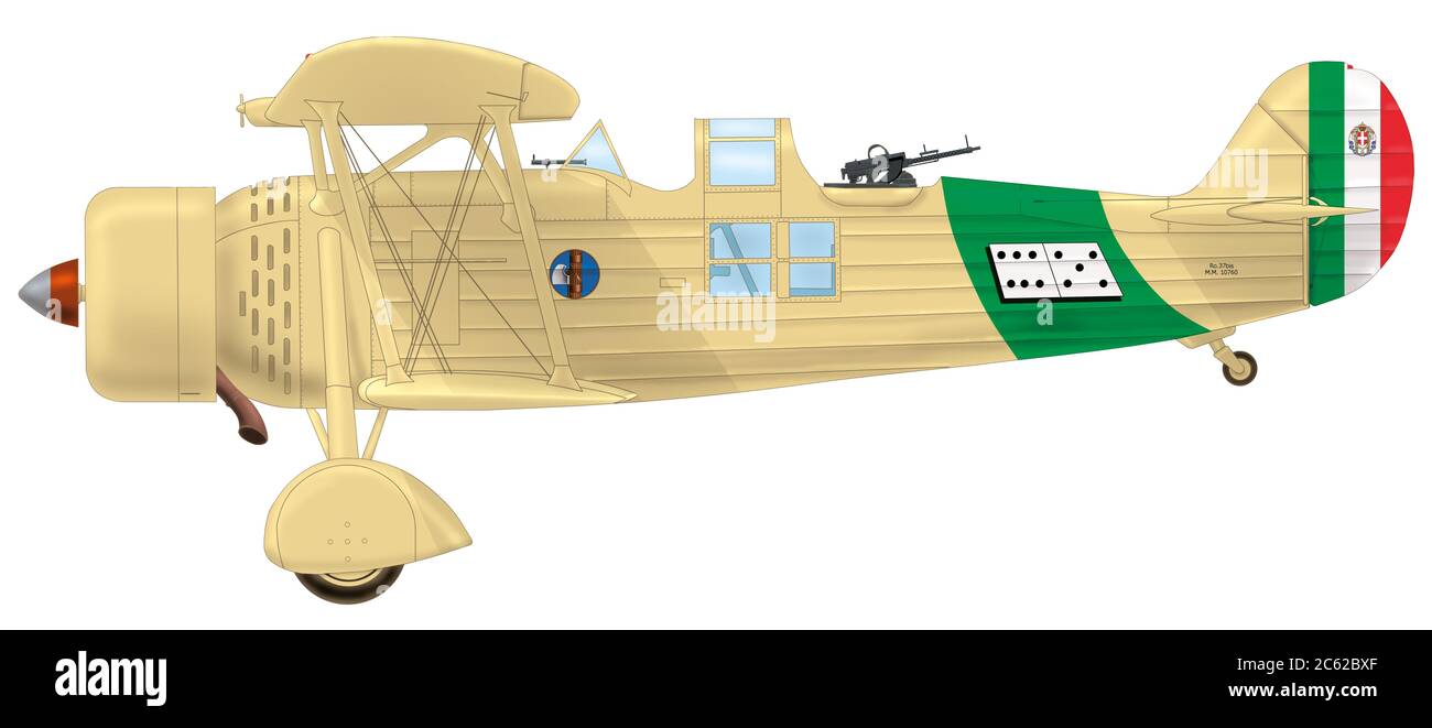 IMAM Ro.37bis of the 105th Flight XXVI Group Italian Royal Air Force, the Second Italo-Abyssinian War, 1935/1936 Stock Photo