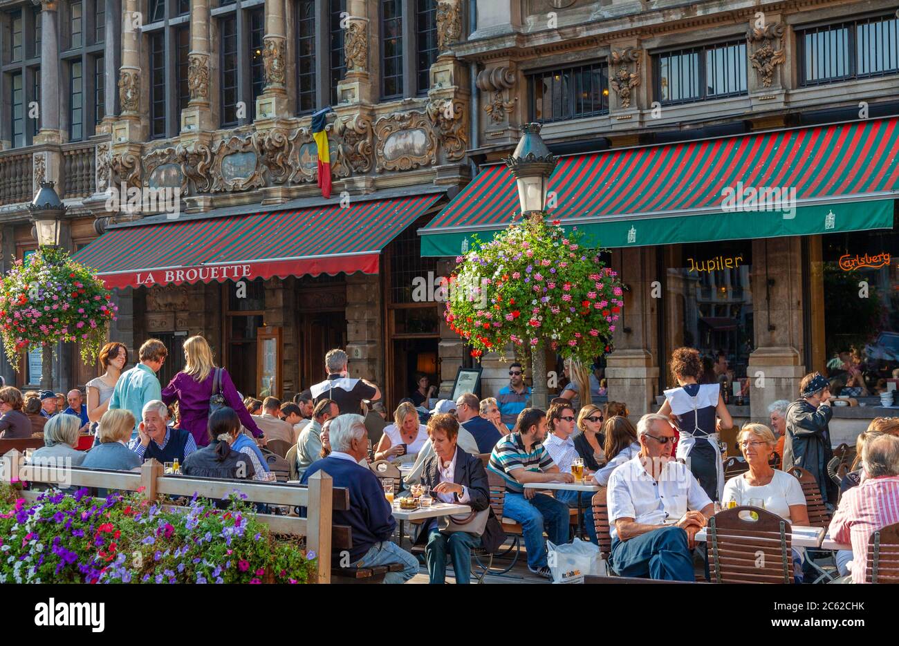 Restaurants in The Grand Place, Brussels, Belgium Stock Photo Alamy