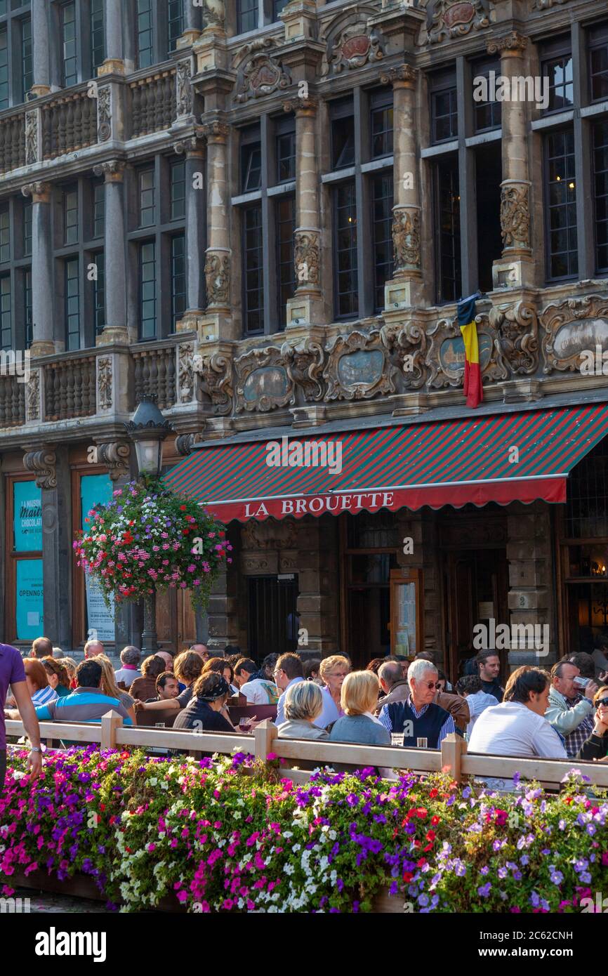 Restaurants in The Grand Place, Brussels, Belgium Stock Photo Alamy