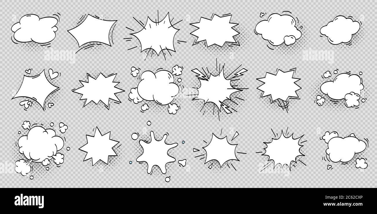 Comic speech bubbles collection in pop art comic style Stock Vector ...