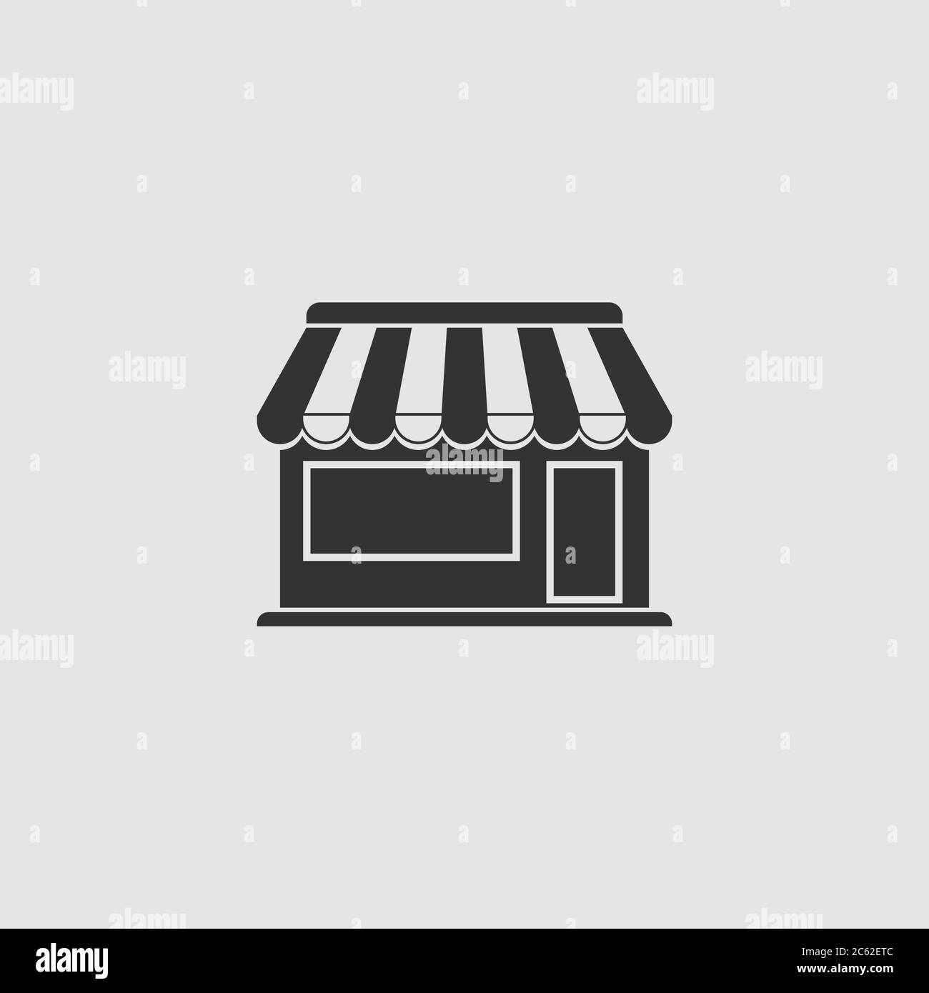 Showcase Kiosk icon flat. Black pictogram on grey background. Vector illustration symbol Stock Vector
