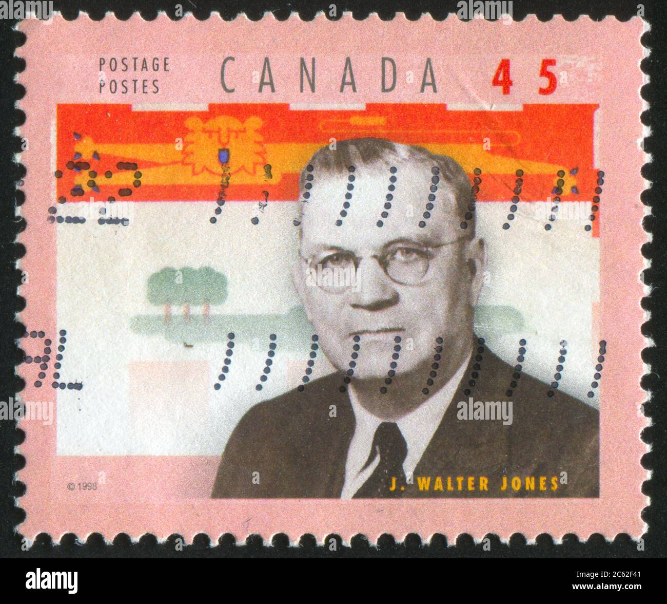 CANADA - CIRCA 1998: stamp printed by Canada, shows Walter Jones (1878-1954), Prince Edward Island, circa 1998 Stock Photo