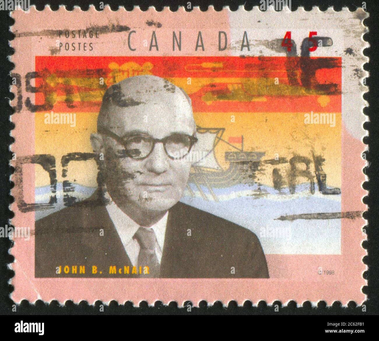 CANADA - CIRCA 1998: stamp printed by Canada, shows John B. McNair (1889-1968), New Brunswick, circa 1998 Stock Photo