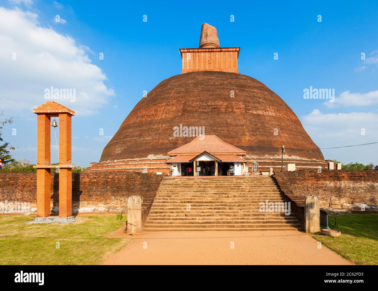 The Jethawanaramaya or Jetavanaramaya is a stupa located in the ruins of Jetavana in the sacred world heritage city of Anuradhapura in Sri Lanka. Stock Photo