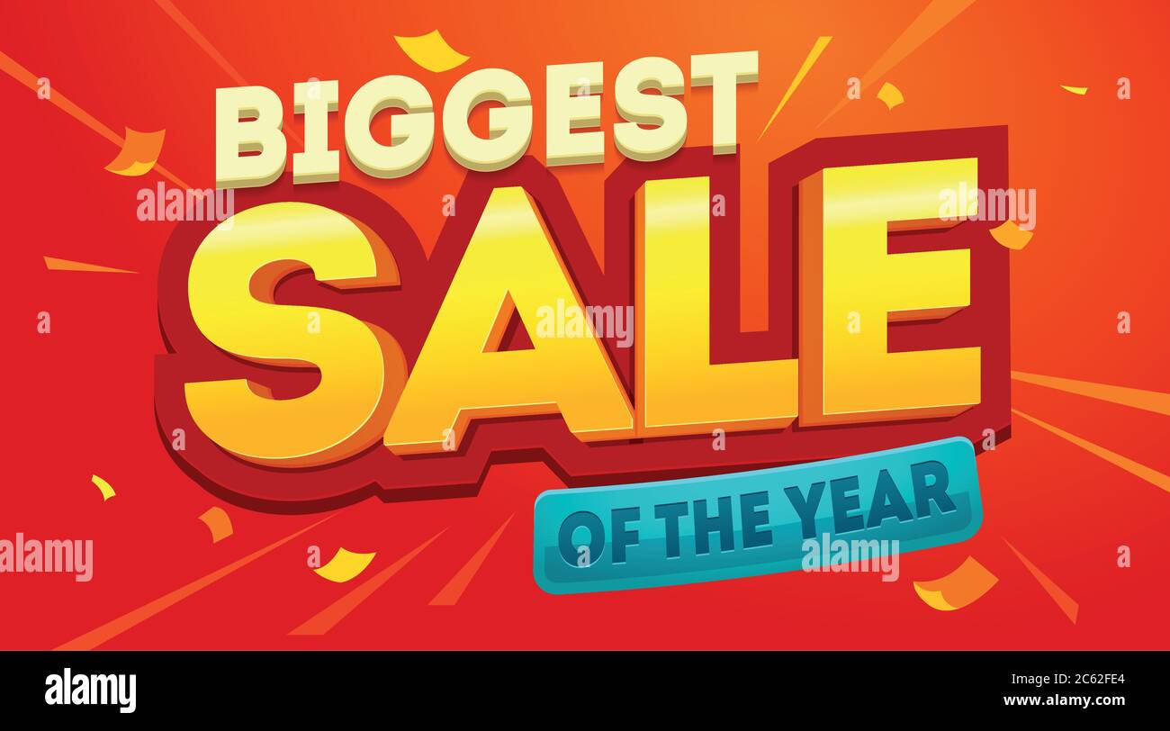 Biggest sale banner. Sale and discounts. Vector illustration Stock