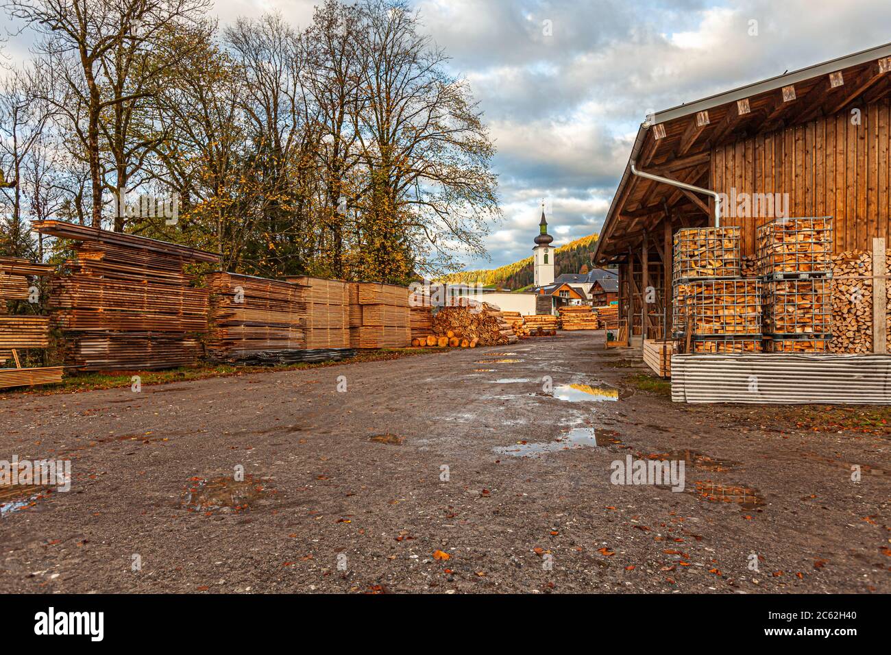 Sawmill in Hittisau, Austria Stock Photo