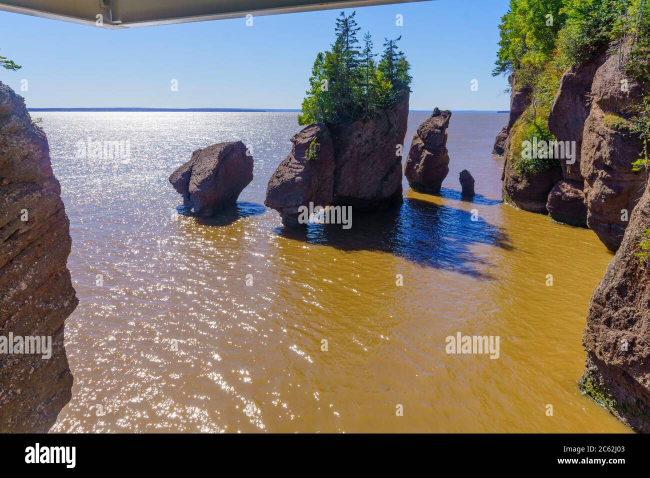 View of Hopewell Rocks at high tide. New Brunswick, Canada Stock Photo -  Alamy