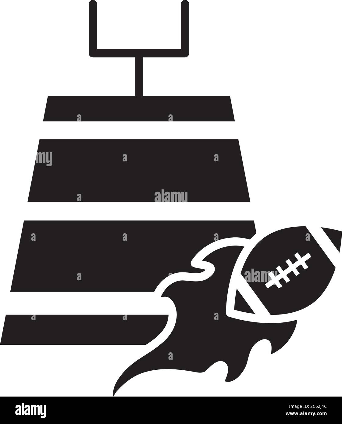 american football field and speed ball game sport professional and recreational silhouette design icon vector illustration Stock Vector