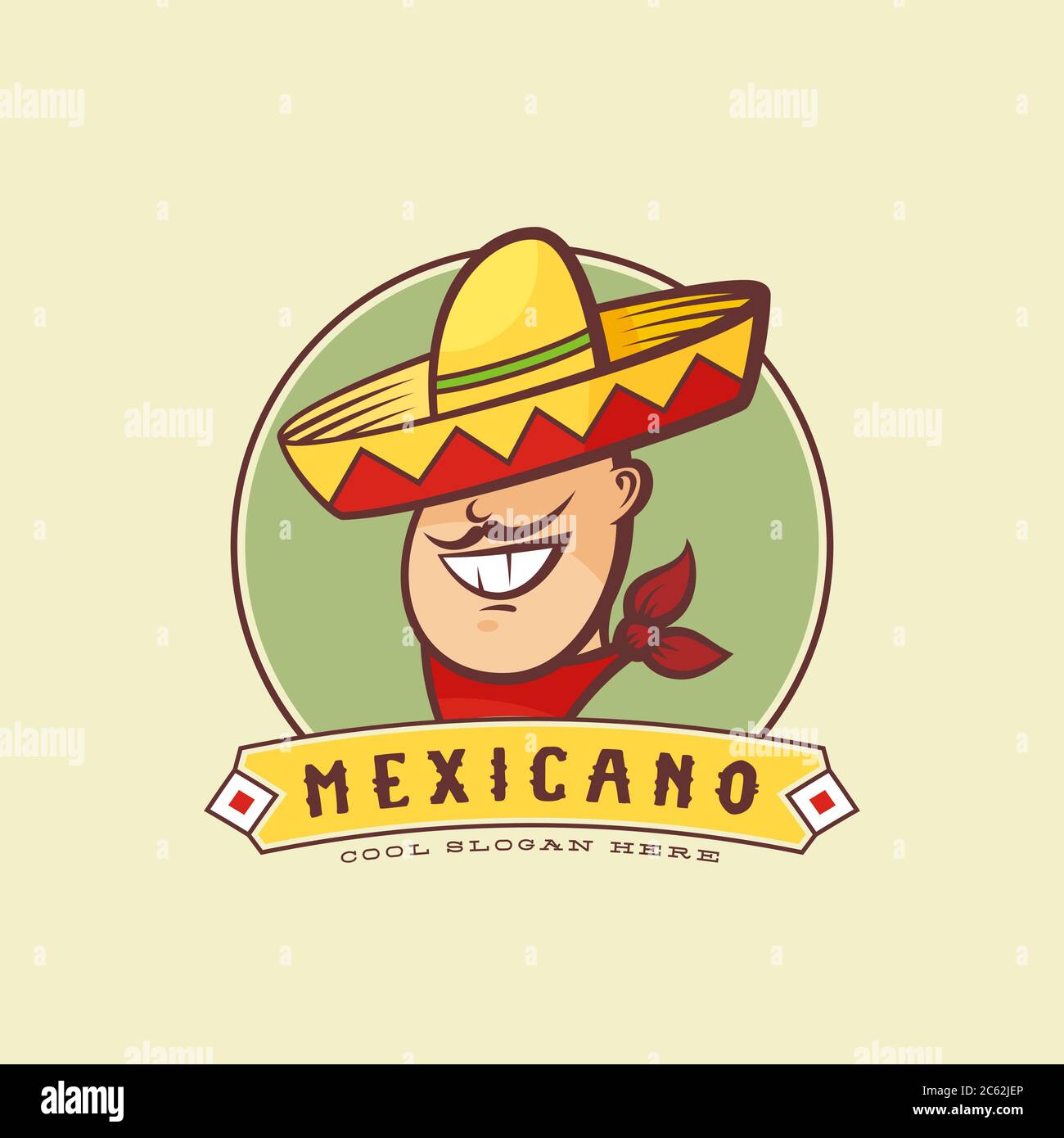 Mexican in Traditional Sombrero Abstract Vector Sign or Logo ...