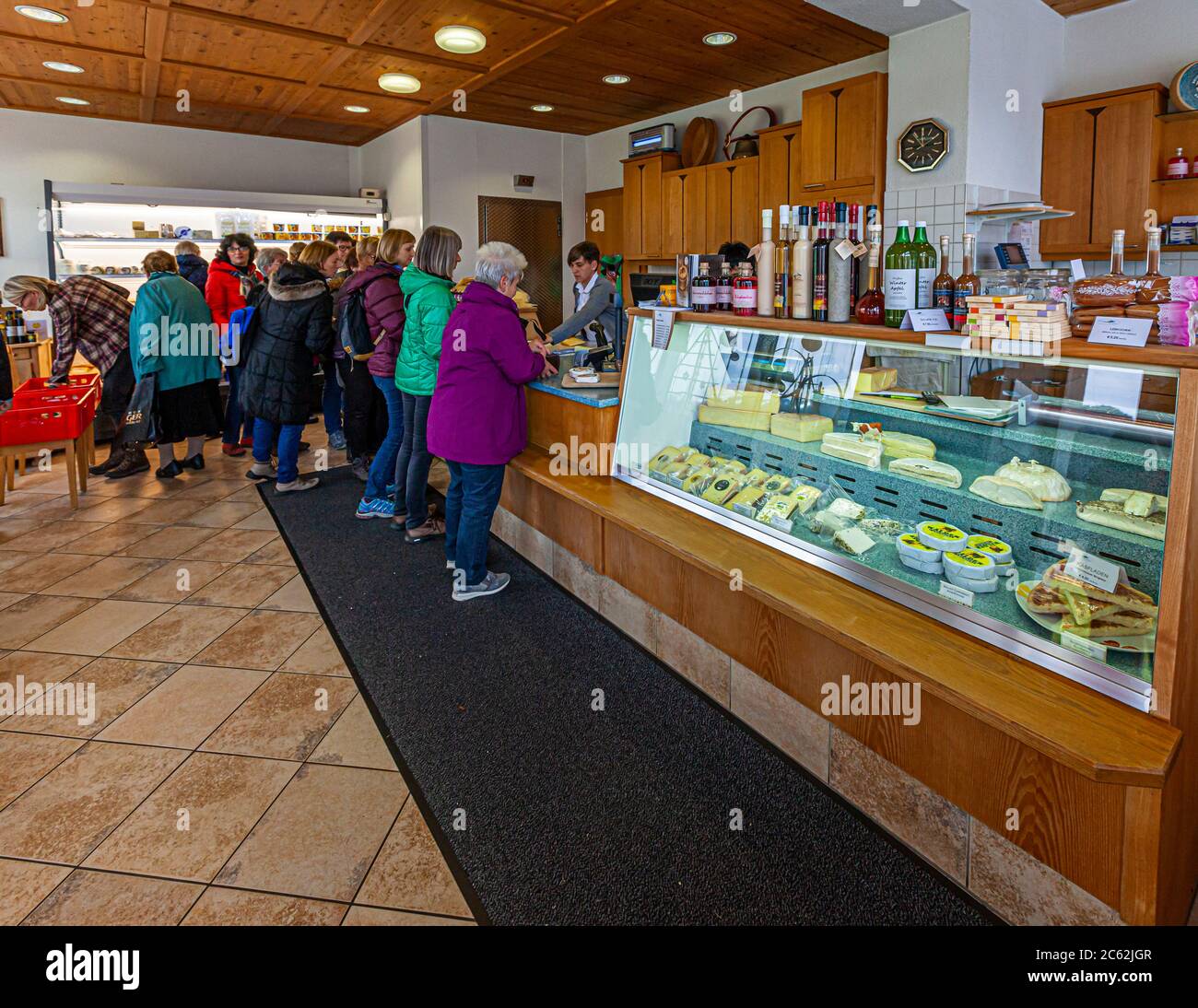 Shop of Cheese-Factory in Hittisau, Austria Stock Photo