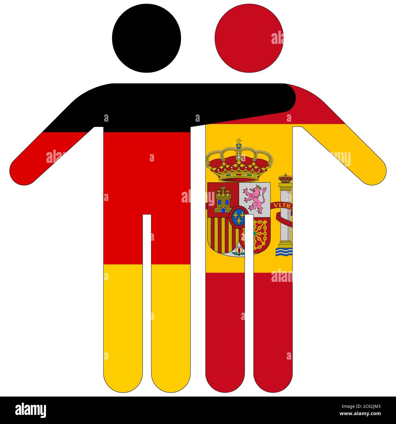 Germany Spain / friendship concept on white background Stock Photo