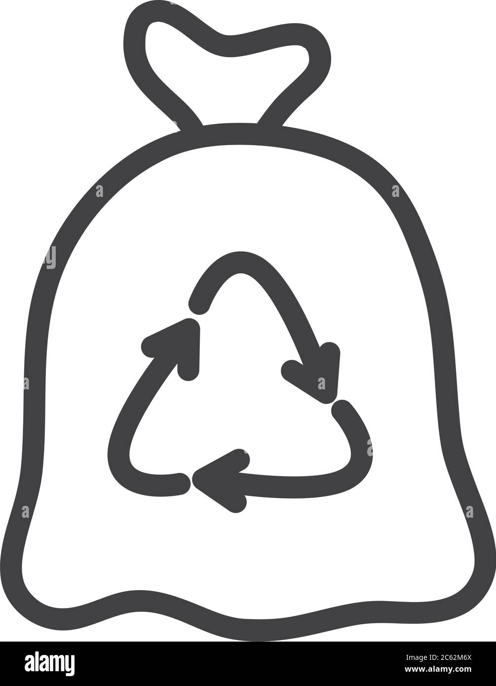 recycle bag icon over white background, line style, vector illustration ...