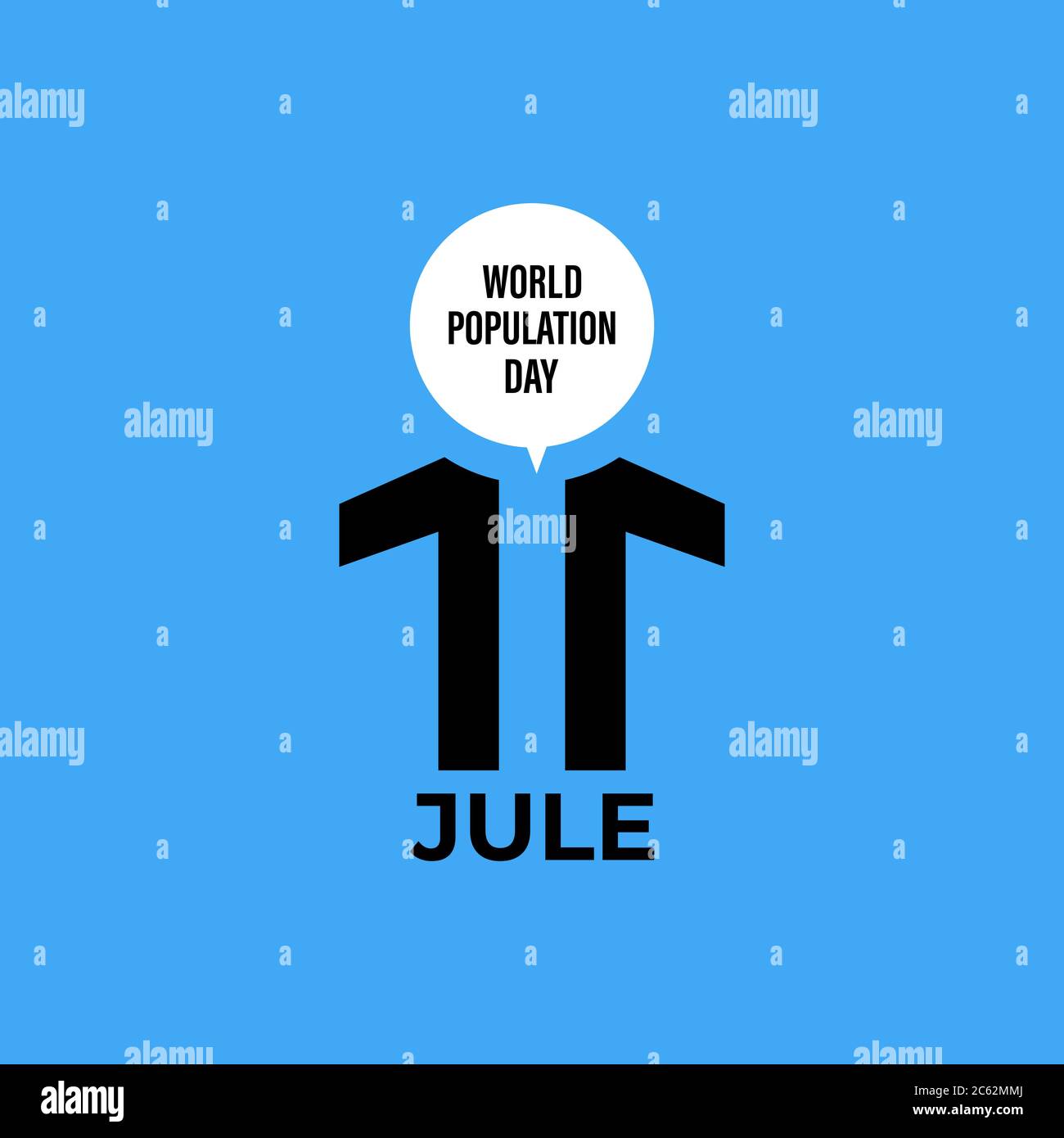 Design for World Population day Greeting11 july. typography logo
