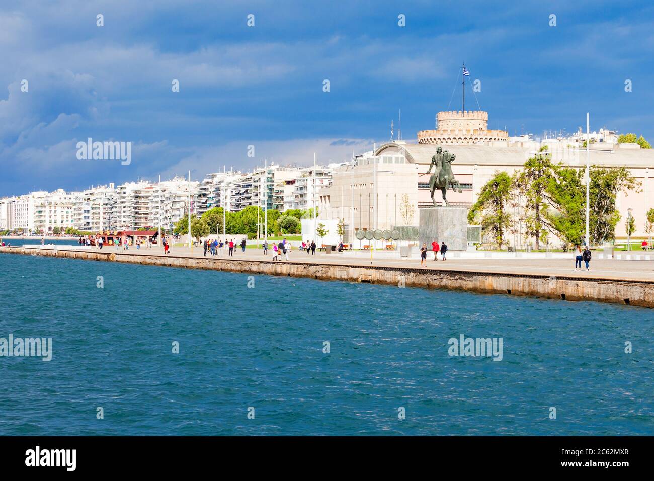 Thessaloniki seafront promenade in Central Macedonia, Greece Stock Photo