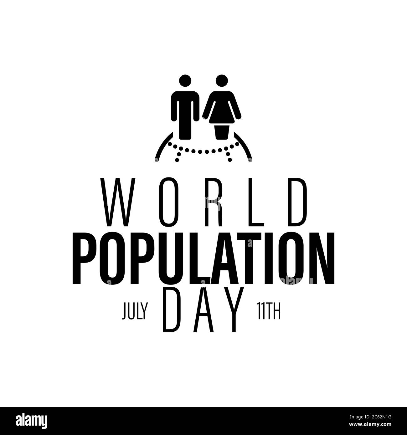 Design for World Population day Greeting11 july. typography logo