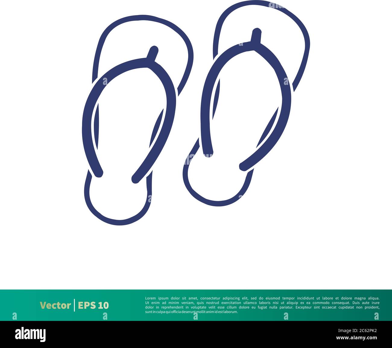 Slipper Sandal - Summer Icon Vector Logo Template Illustration Design. Editable Vector EPS 10. Stock Vector