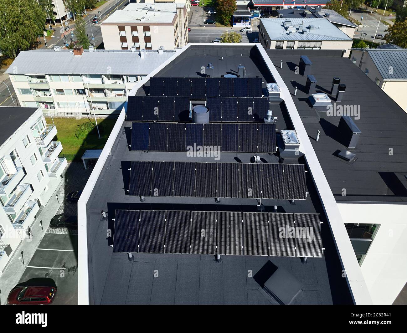 Fresh Look at Aerial View Of Solar Panels On The Roof Of The