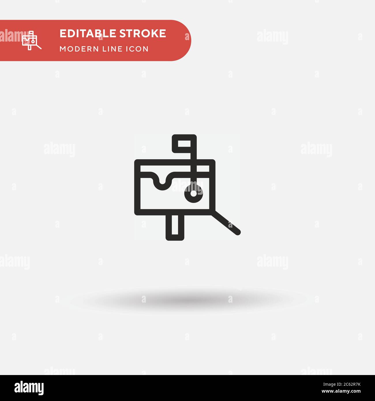 Postbox Simple vector icon. Illustration symbol design template for web mobile UI element. Perfect color modern pictogram on editable stroke. Postbox Stock Vector