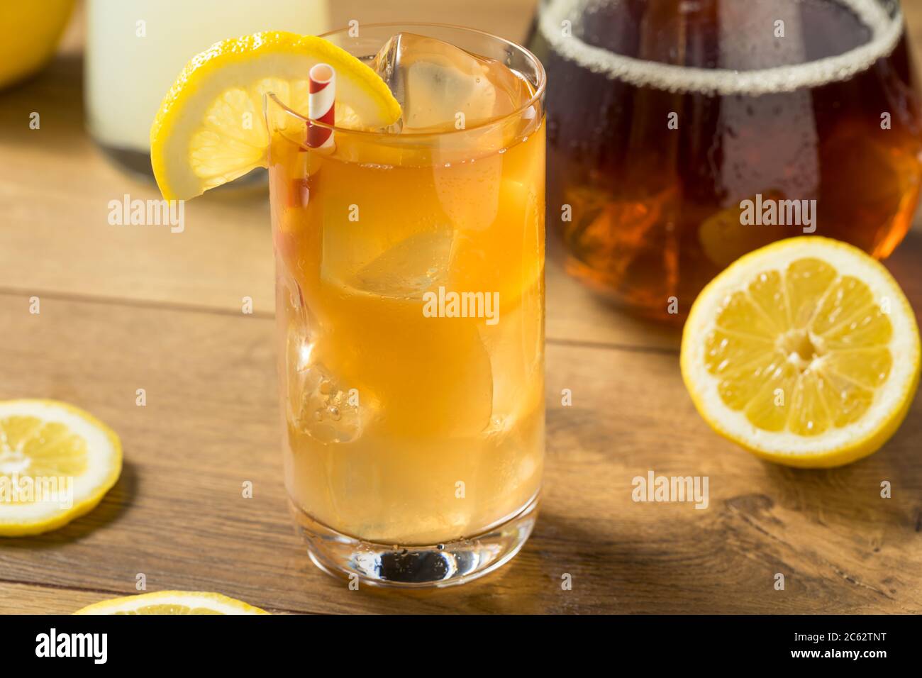 Refreshing Cold Lemonade and Iced Tea with a Lemon Stock Photo Alamy