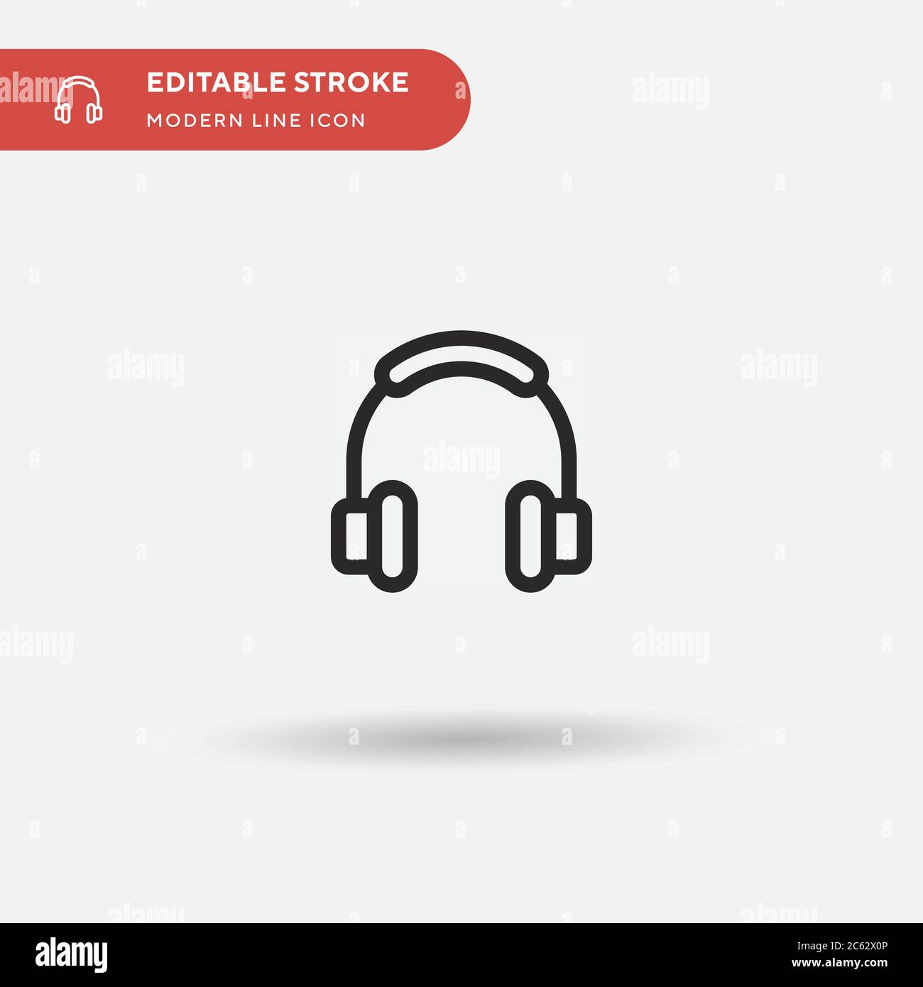 Headphones Simple vector icon. Illustration symbol design template for ...