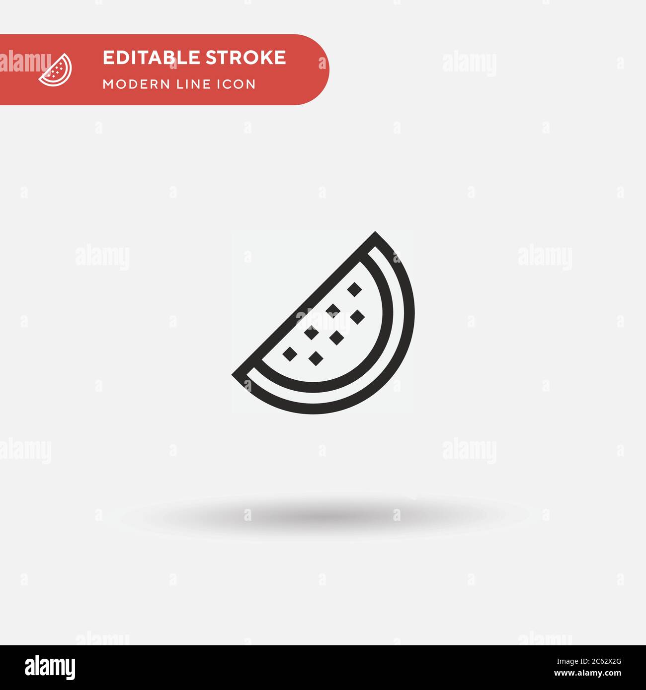 Watermelon Simple vector icon. Illustration symbol design template for ...
