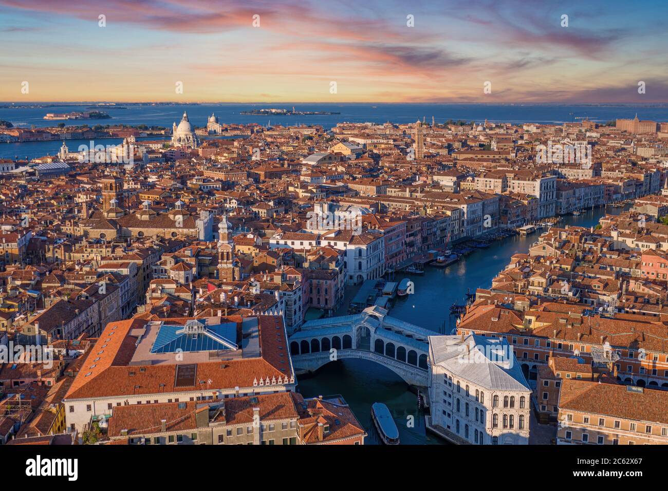 View at bell tower of Church of San Giovanni Elemosinario in Venice, Italy  Stock Photo - Alamy