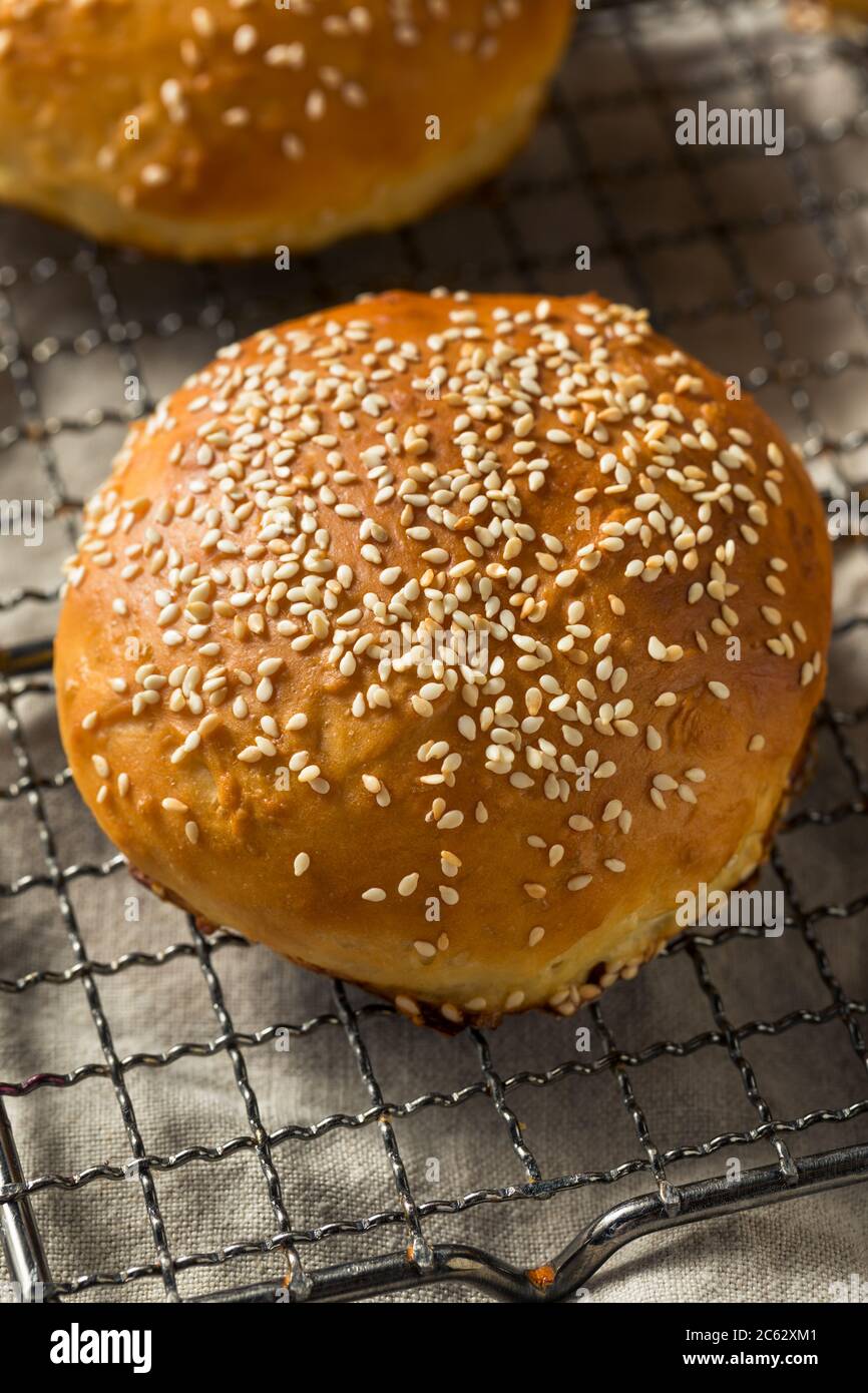 Homemade Sesame Seed Hamburger Buns Ready to Eat Stock Photo Alamy
