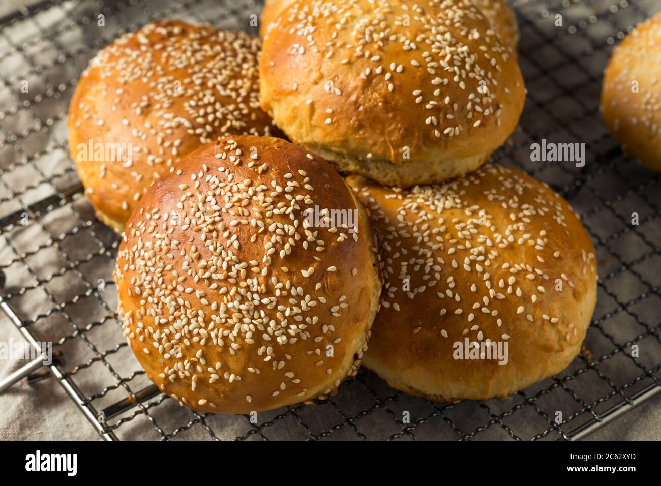 Homemade Sesame Seed Hamburger Buns Ready to Eat Stock Photo Alamy