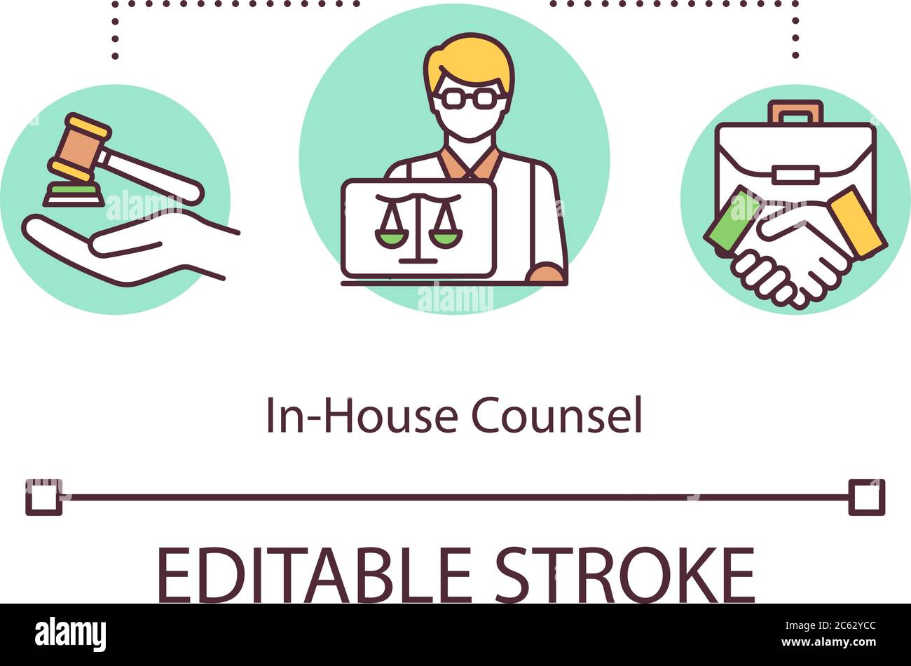 In house counsel concept icon Stock Vector