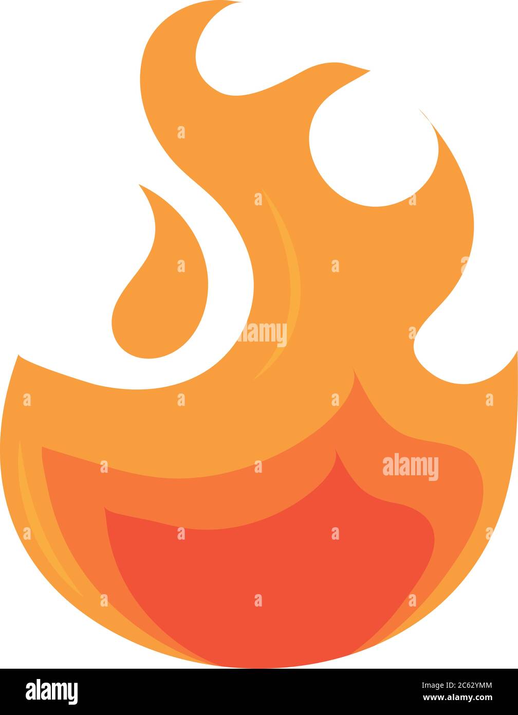 fire flame burning hot glow flat design icon white background vector ...