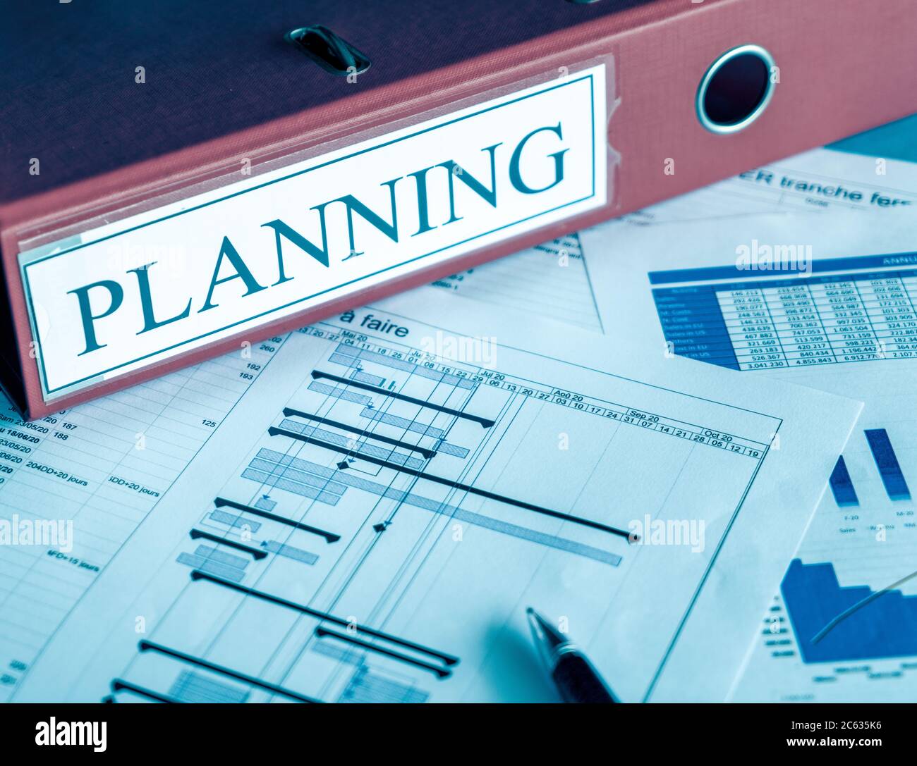 Project management - Construction project planning Stock Photo