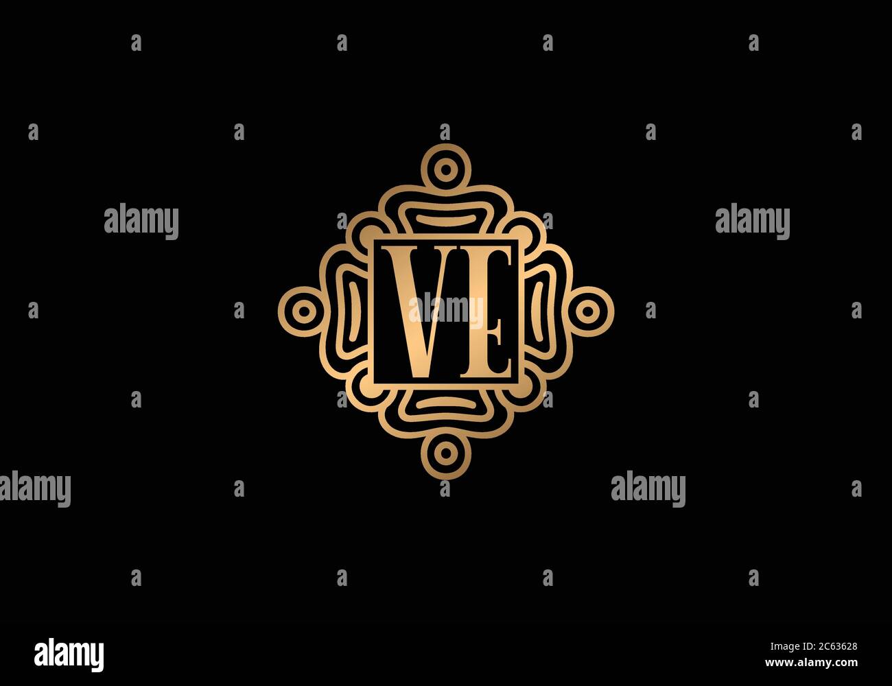 Initial Monogram Letter V E Logo Design Vector Template. V E Letter ...