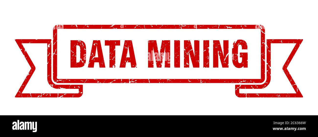 data mining ribbon. data mining grunge band sign. data mining banner Stock Vector