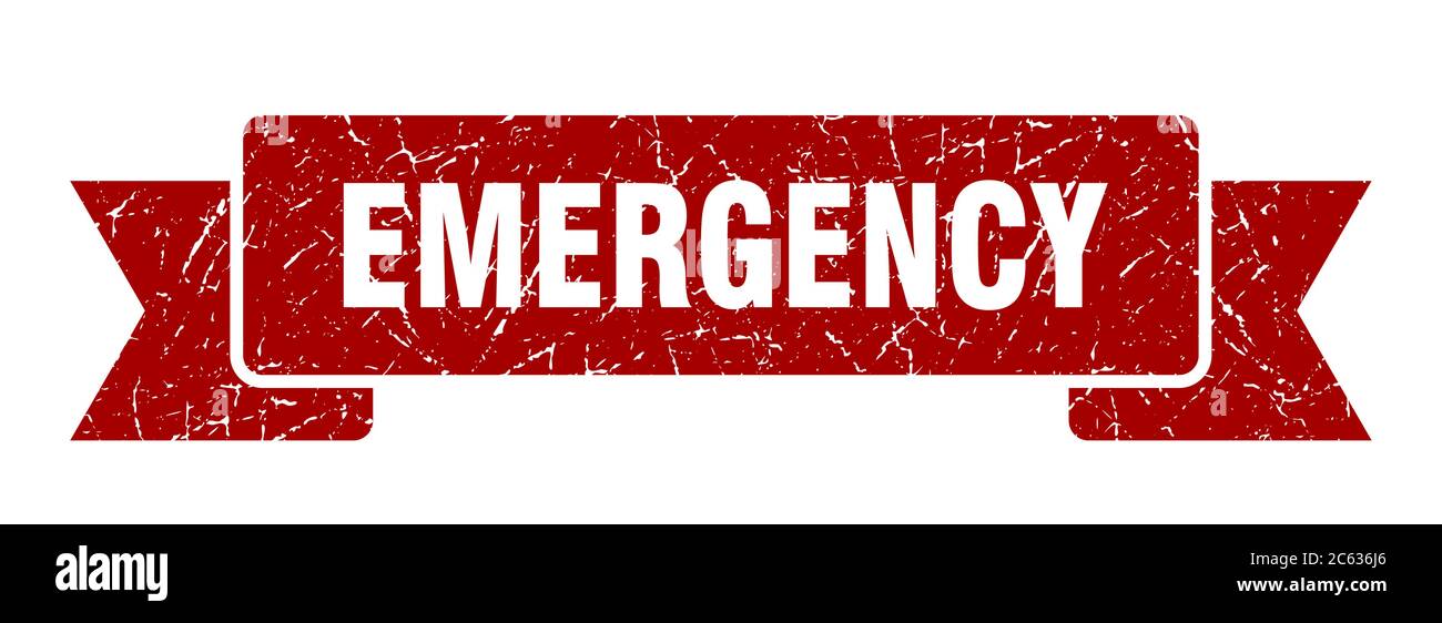 emergency ribbon. emergency grunge band sign. emergency banner Stock ...