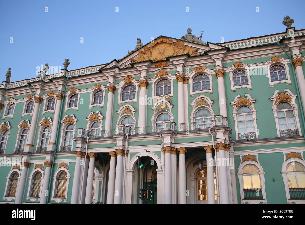 The facade of the State Hermitage Museum, which is a museum of art and ...