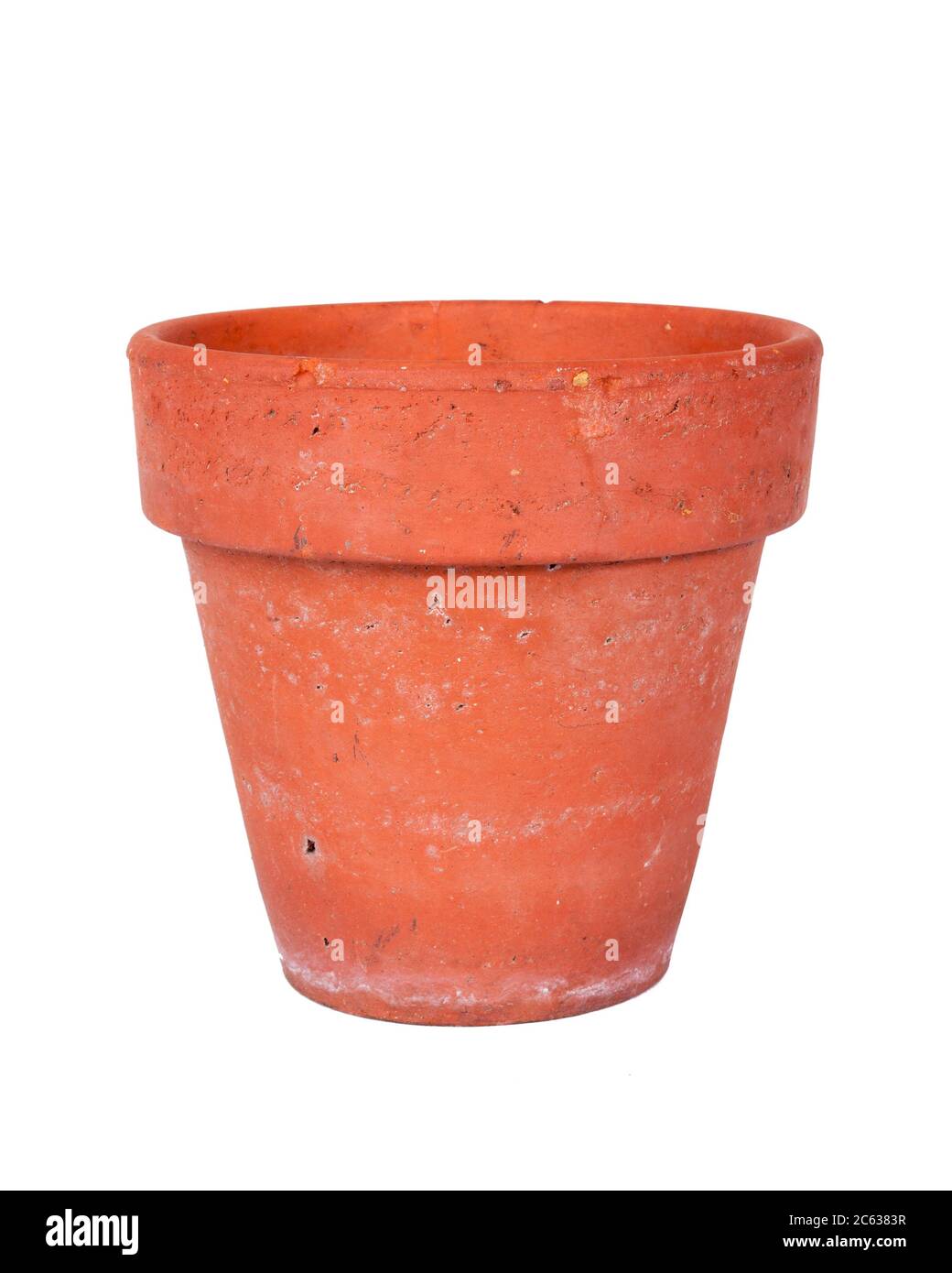 Weathered terracotta pot isolated on white Stock Photo - Alamy