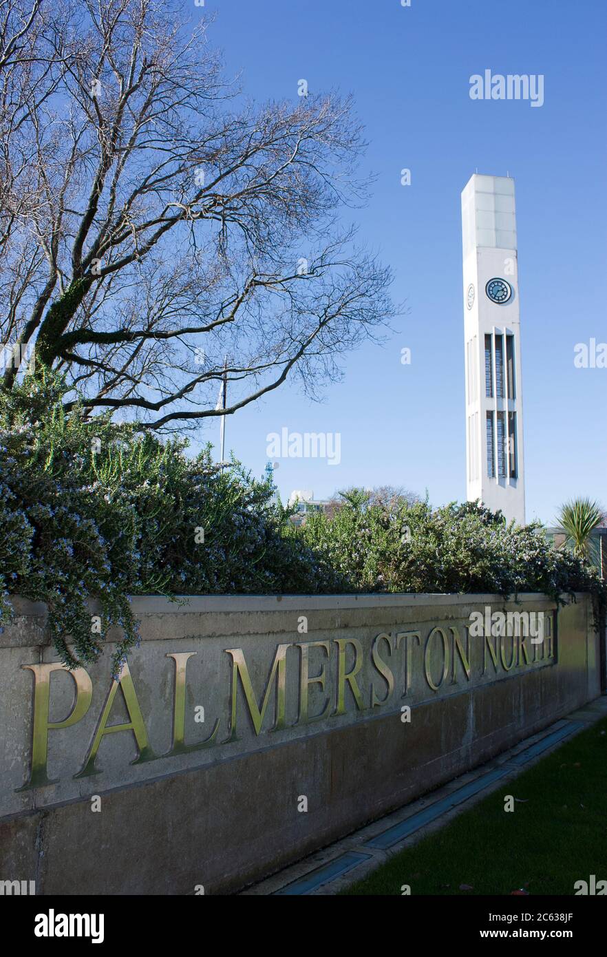 Clock Tower in Palmerston North, New Zealand Stock Photo Alamy