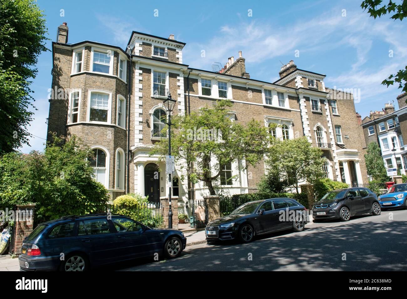 Victorian Houses Highbury Crescent, Highbury Fields, Highbury London Borough of Islington Stock Photo