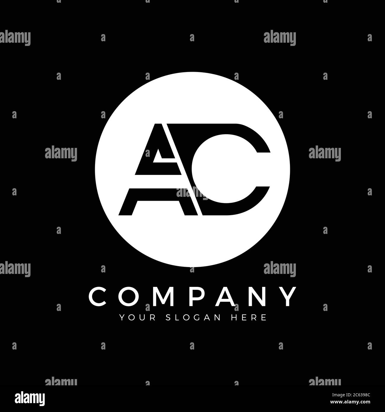 AC Logo Design Business Typography Vector Template. Creative Linked ...
