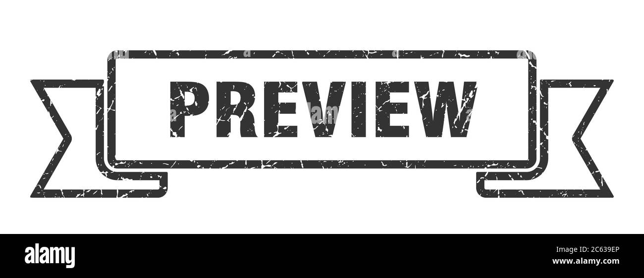 preview ribbon. preview grunge band sign. preview banner Stock Vector