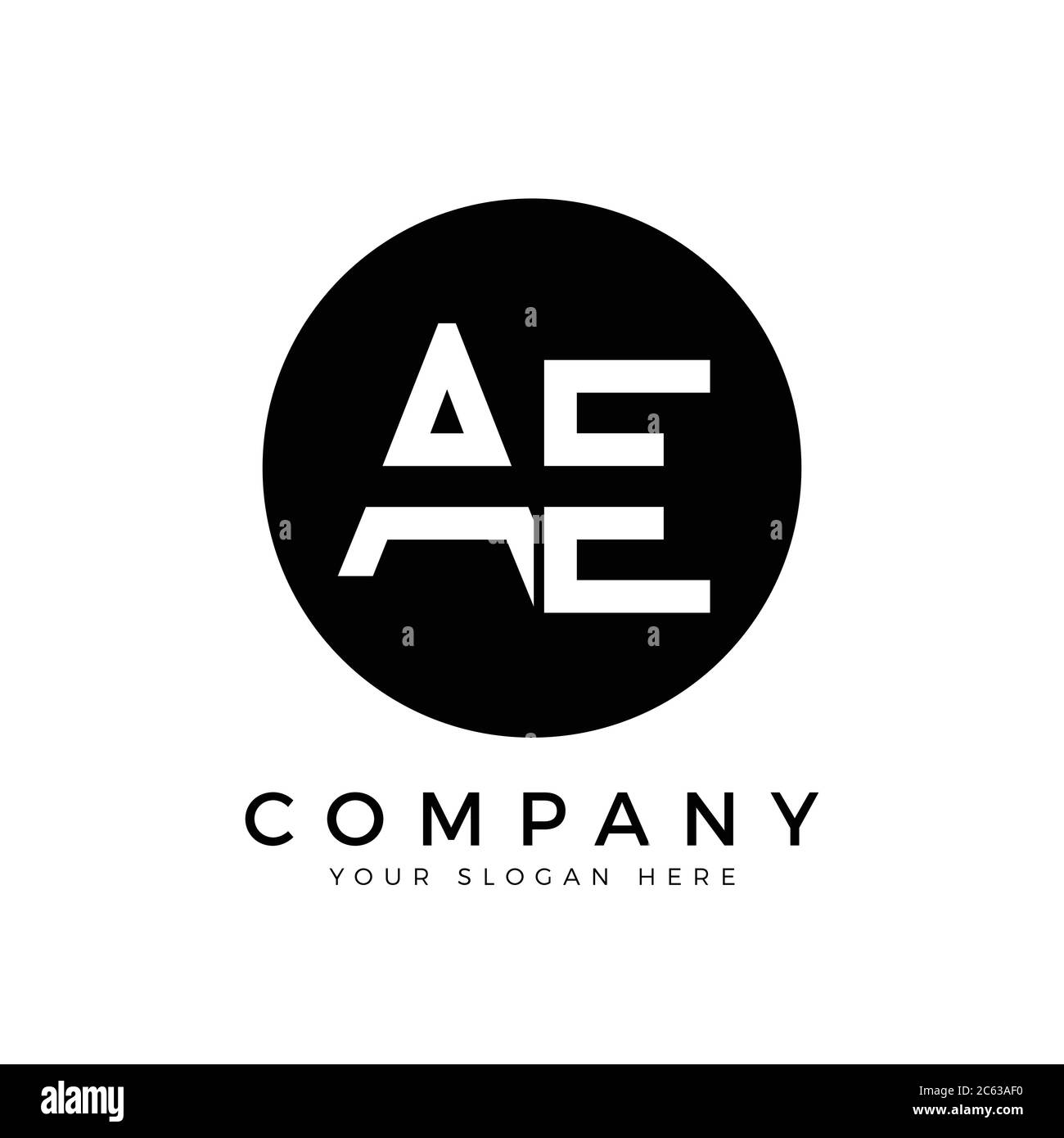 AE Logo Design Business Typography Vector Template. Creative Linked ...