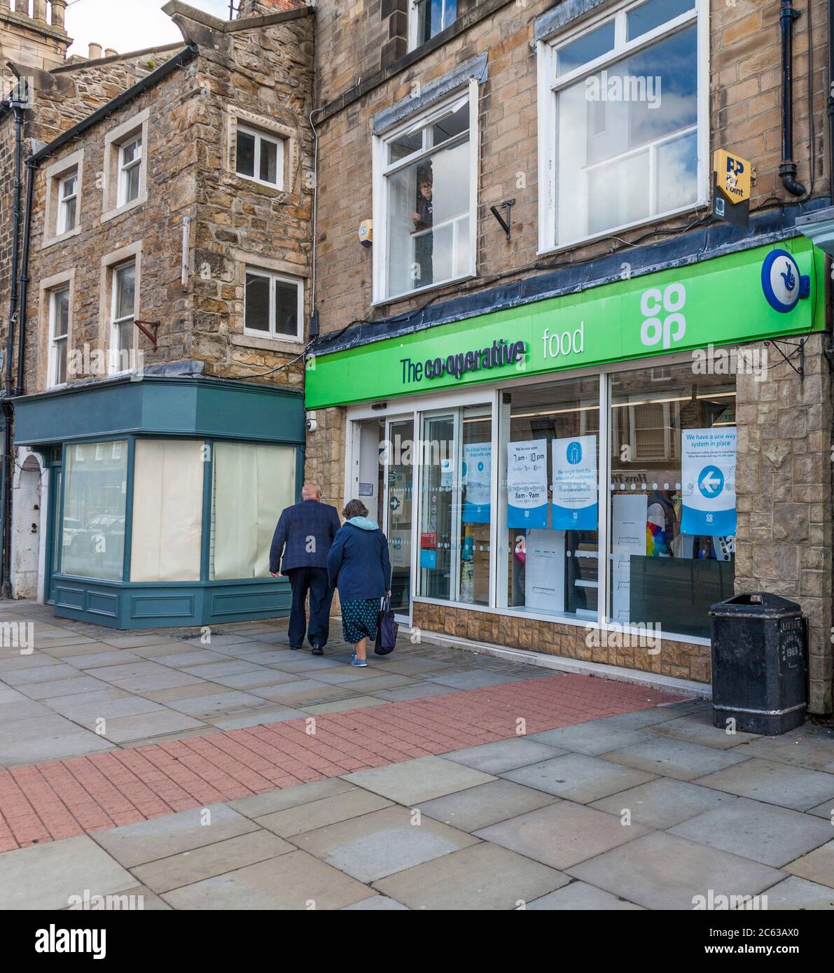 The Co-op Food store in Barnard Castle,England,UK. Visited by Dominic Cummings to test his eyesight. Stock Photo