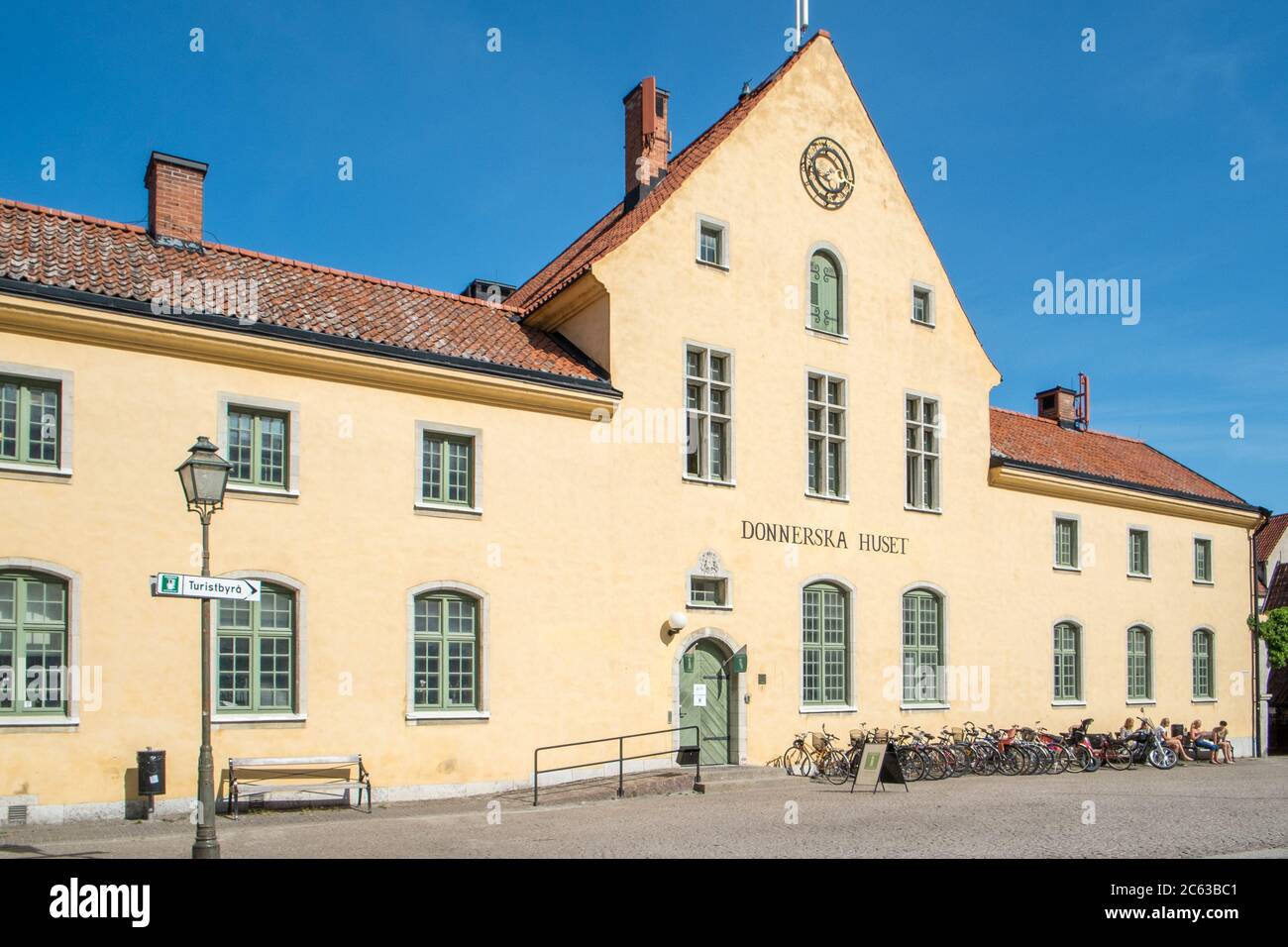 House of Donner in medieval Visby on Swedish Baltic sea island Gotland was built in the 12th century. It has been a trading house and post office. Stock Photo
