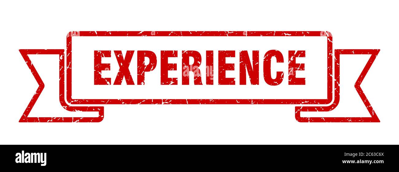 experience ribbon. experience grunge band sign. experience banner Stock