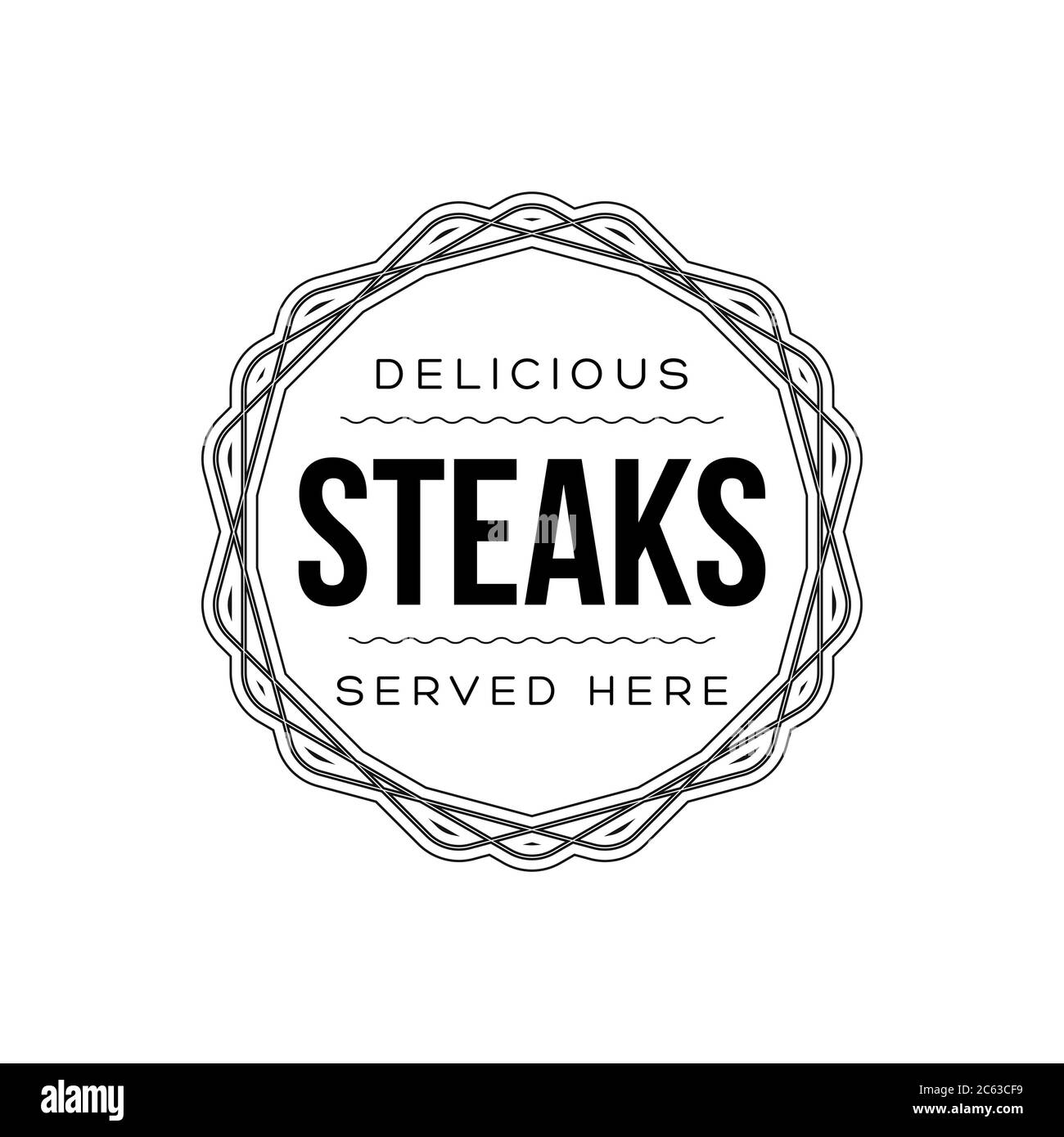 Food logo steaks vintage Stock Vector
