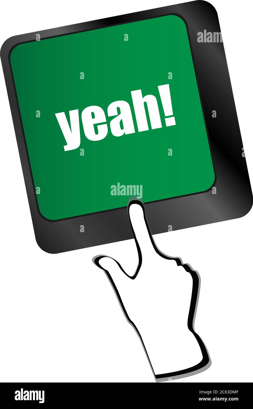 yeah word on computer keyboard key Stock Photo